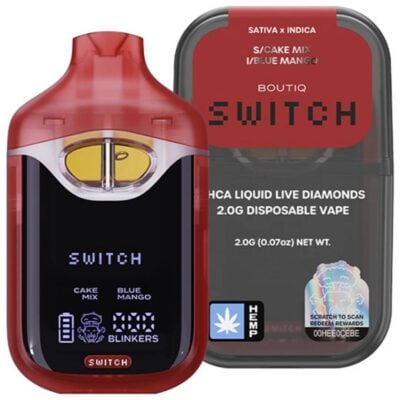 Boutiq Switch V4 THCa Liquid Diamond Disposable 2g Cake Mix (S) x Blue Mango (I) - Boutiq Switch Liquid Diamond Disposable 2g
