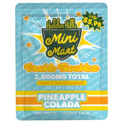 Hidden Hills Mini Mart Double Troublez 2,000mg Gummies 2ct - Pineapple Colada