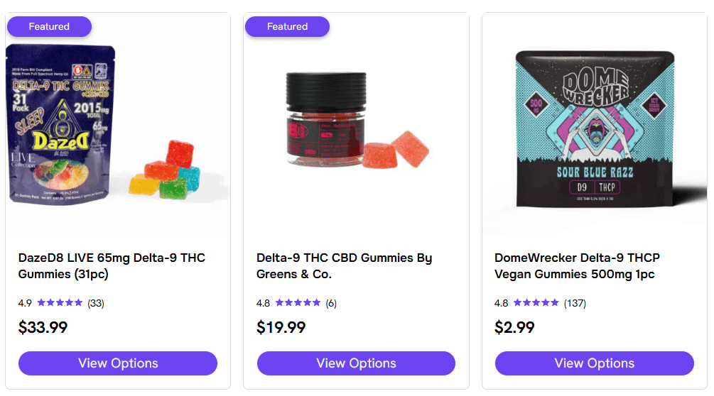 A collection of edibles for sale online