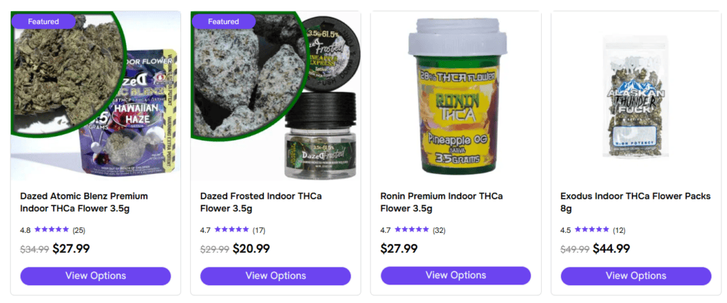 A collection of premium indoor flower for sale