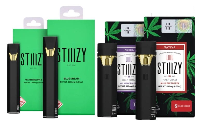 A collection of stiiizy vapes kept with each other