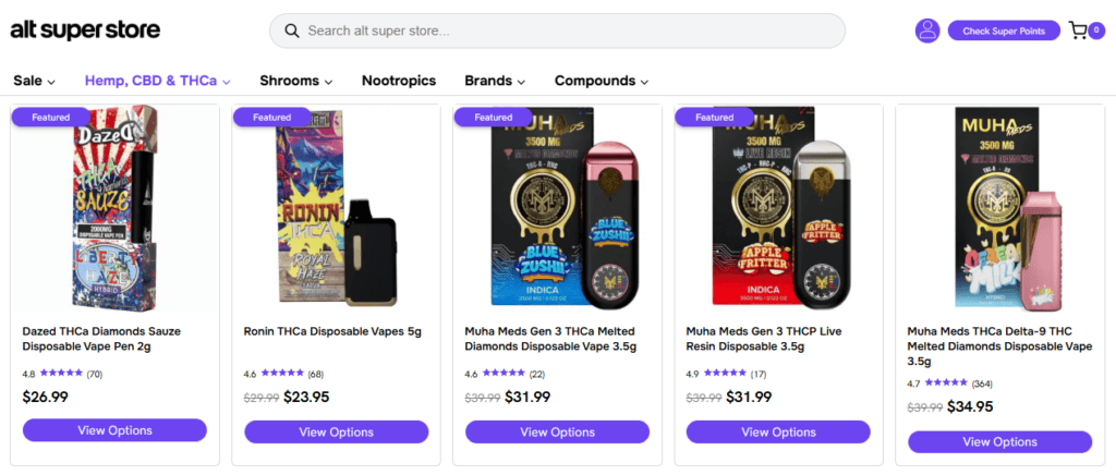 A collection of vapes for sale online