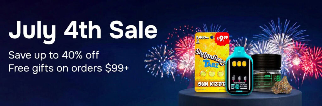 An image showing july 4th sale on the products