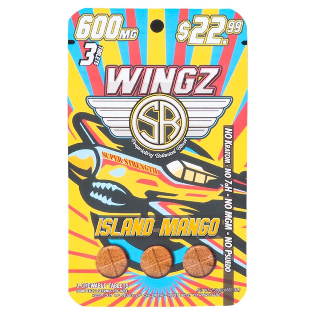 Wingz 600mg Super Strength Botanical Blend 3pk Tablets - Island Mango