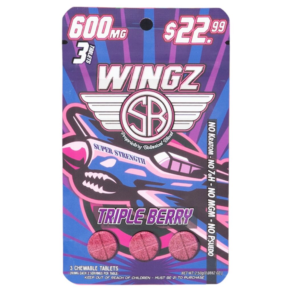 Wingz 600mg Super Strength Botanical Blend 3pk Tablets - Triple Berry